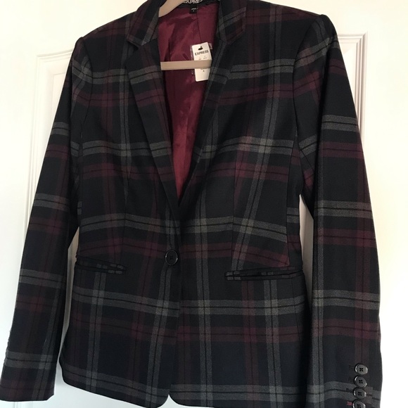 Tailored plaid blazer from Express. - Picture 4 of 4